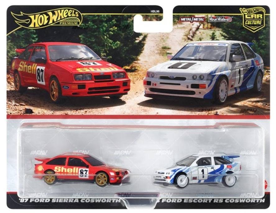 Hot Wheels Premium 1:64 2 Pack 87 Ford Sierra Cosworth 93 Ford Escort RS Cosworth