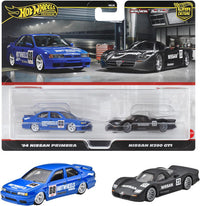 Thumbnail for Hot Wheels Premium 1:64 2 Pack 94 Nissan Primera / Nissan R390 GTI