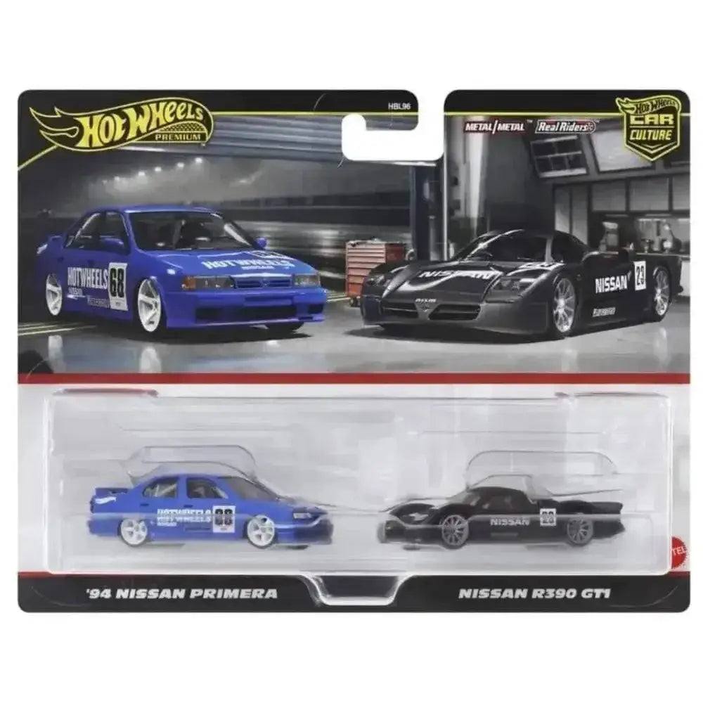 Hot Wheels Premium 1:64 2 Pack 94 Nissan Primera / Nissan R390 GTI