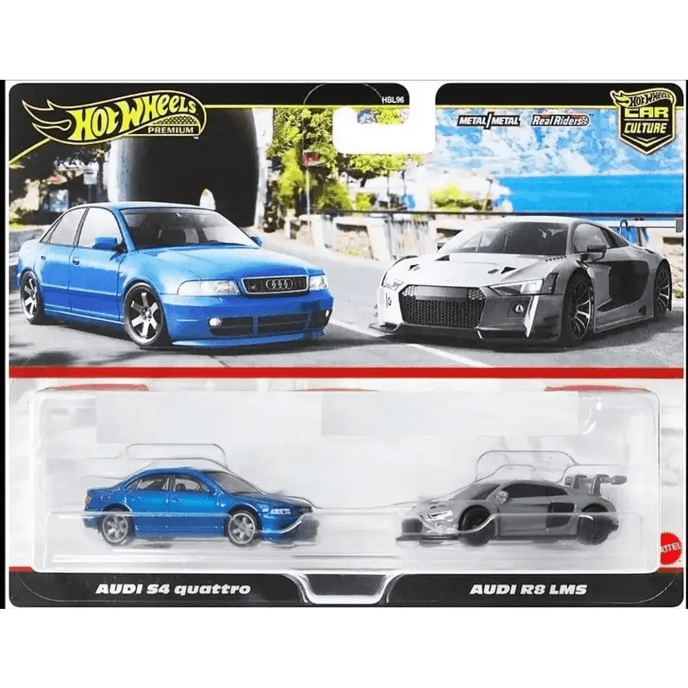 Hot Wheels Premium 1:64 2 Pack Audi S4 Quattro/Audi R8 LMS