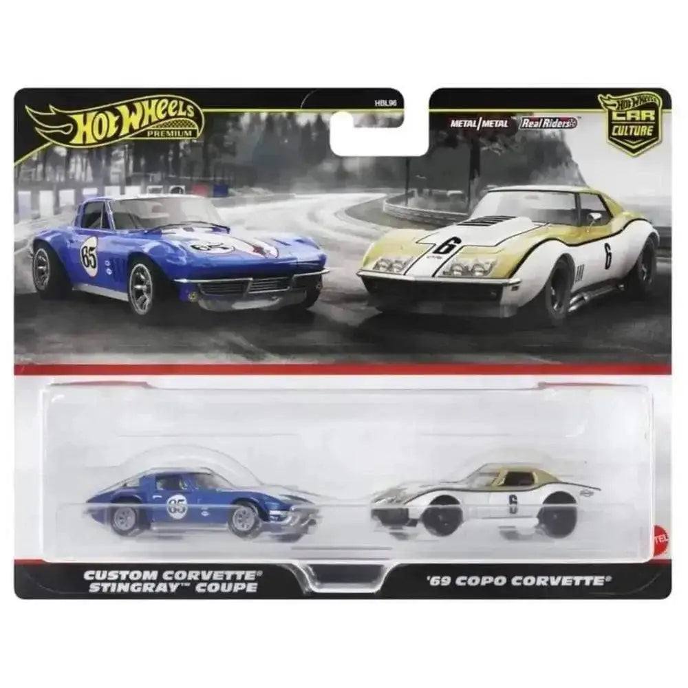 Hot Wheels Premium 1:64 2 Pack Custom Corvette Stingray / 69 Copo Corvette