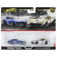 Thumbnail for Hot Wheels Premium 1:64 2 Pack Custom Corvette Stingray / 69 Copo Corvette