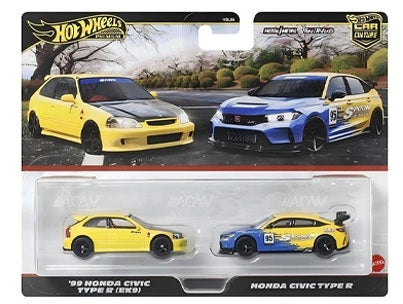 Hot Wheels Premium 1:64 2 Pack Honda Civic Type-R EK9 - Spoon TYPE-R FL5