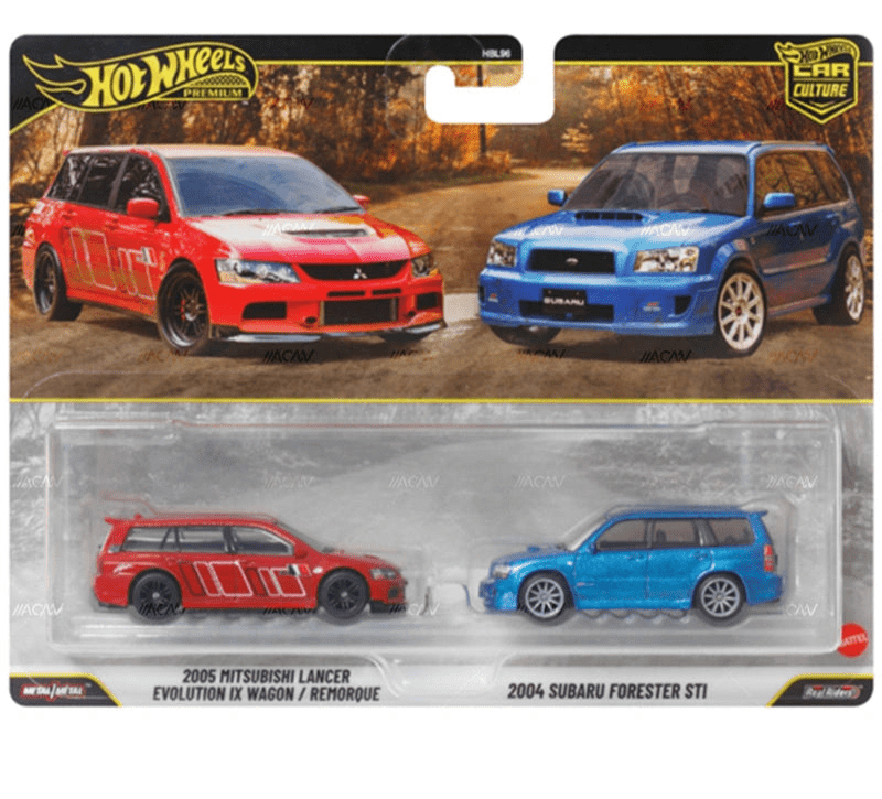 Hot Wheels Premium 1:64 2 Pack Lancer Evolution / Subaru Forester