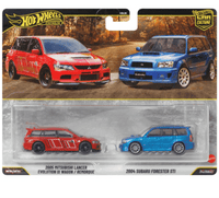 Thumbnail for Hot Wheels Premium 1:64 2 Pack Lancer Evolution / Subaru Forester