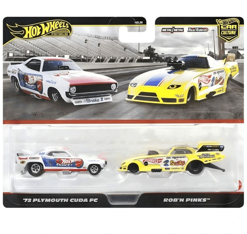 Hot Wheels Premium 1:64 2 Pack Rob N' Pinks Plymouth 'Cuda Funny Car