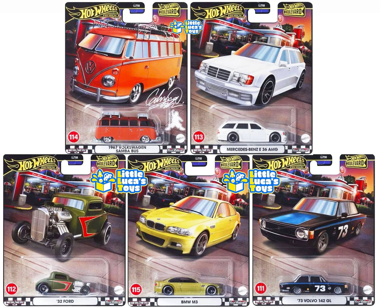 Hot Wheels Premium 1:64 Boulevard 2024 Assortment 5 Complete Set 1-5