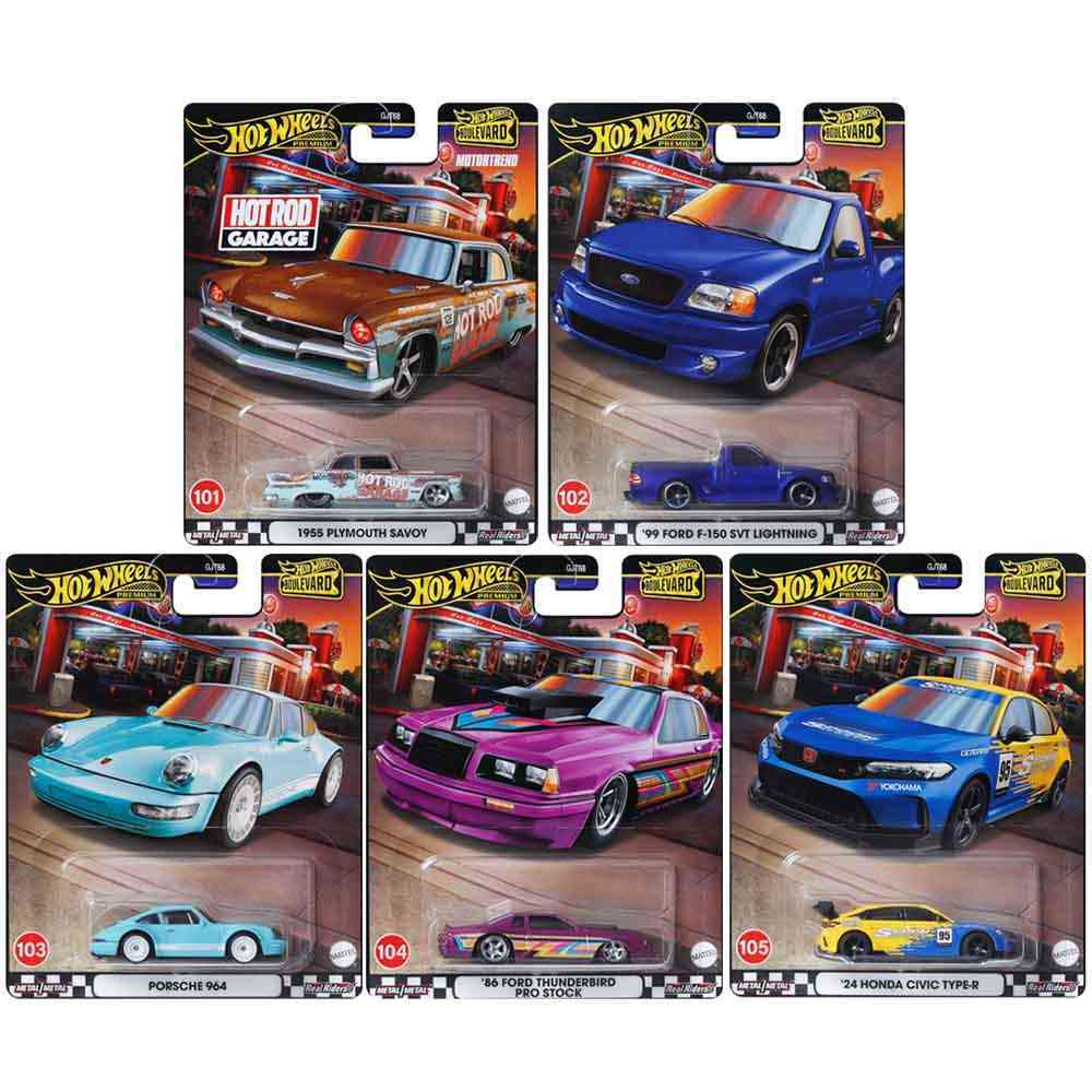Hot Wheels Premium 1:64 Boulevard 2025 Assortment 4 Complete Set 1-5