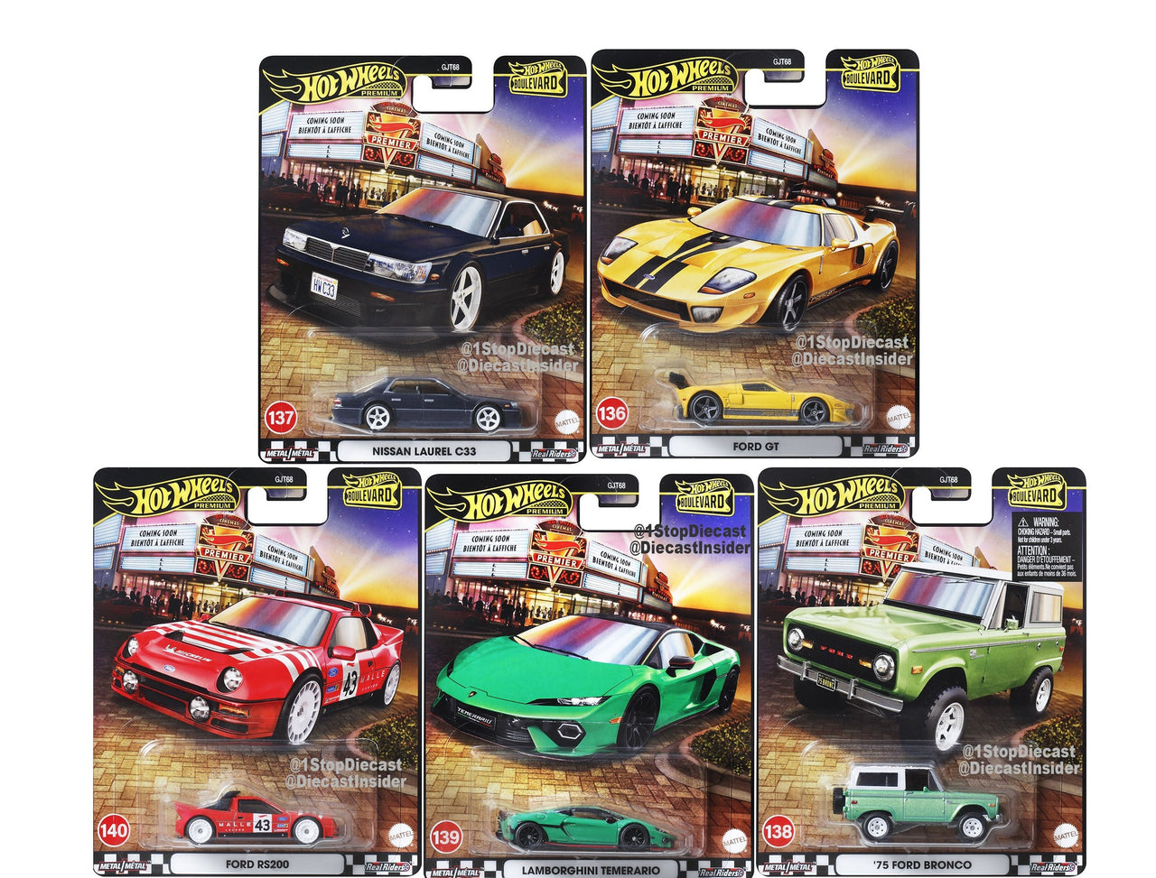 Hot Wheels Premium 1:64 Boulevard 2025 Assortment 5 Complete Set 1-5