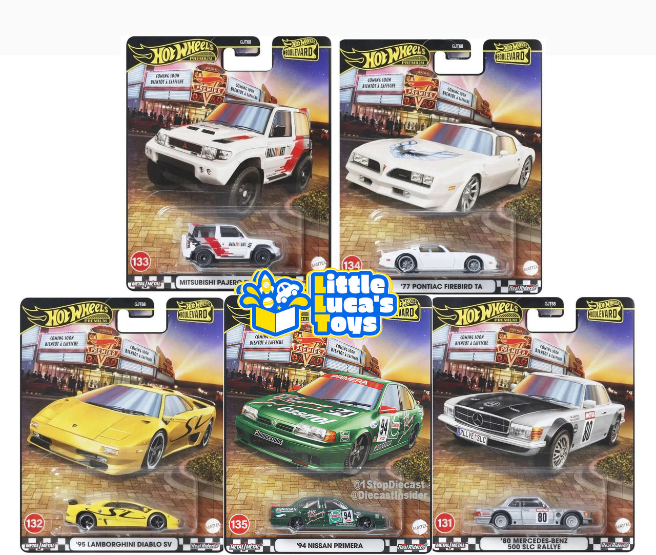 Hot Wheels Premium 1:64 Boulevard 2025 Assortment 3 Complete Set 1-5