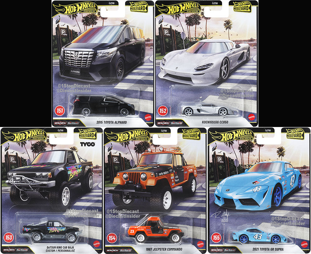 Hot Wheels Premium 1:64 Boulevard 2026 Assortment 3 Complete Set 1-5