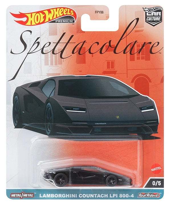 Hot Wheels Premium 1:64 Car Culture 2023 Spettacolare Lamborghini Countach LPI 800-4 BLACK CHASE