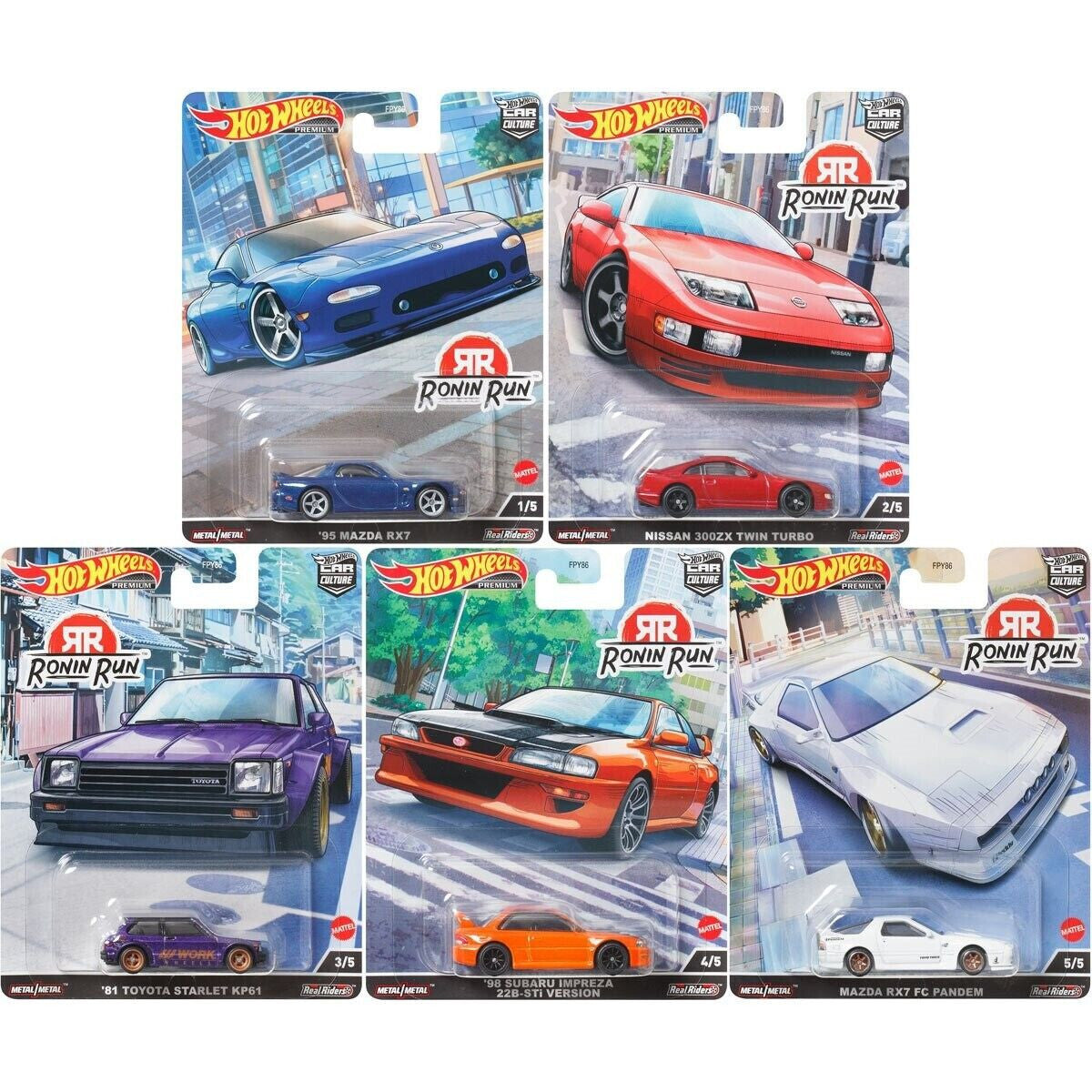 Hot Wheels Premium 1:64 Car Culture Ronin Run Complete Set 1-5