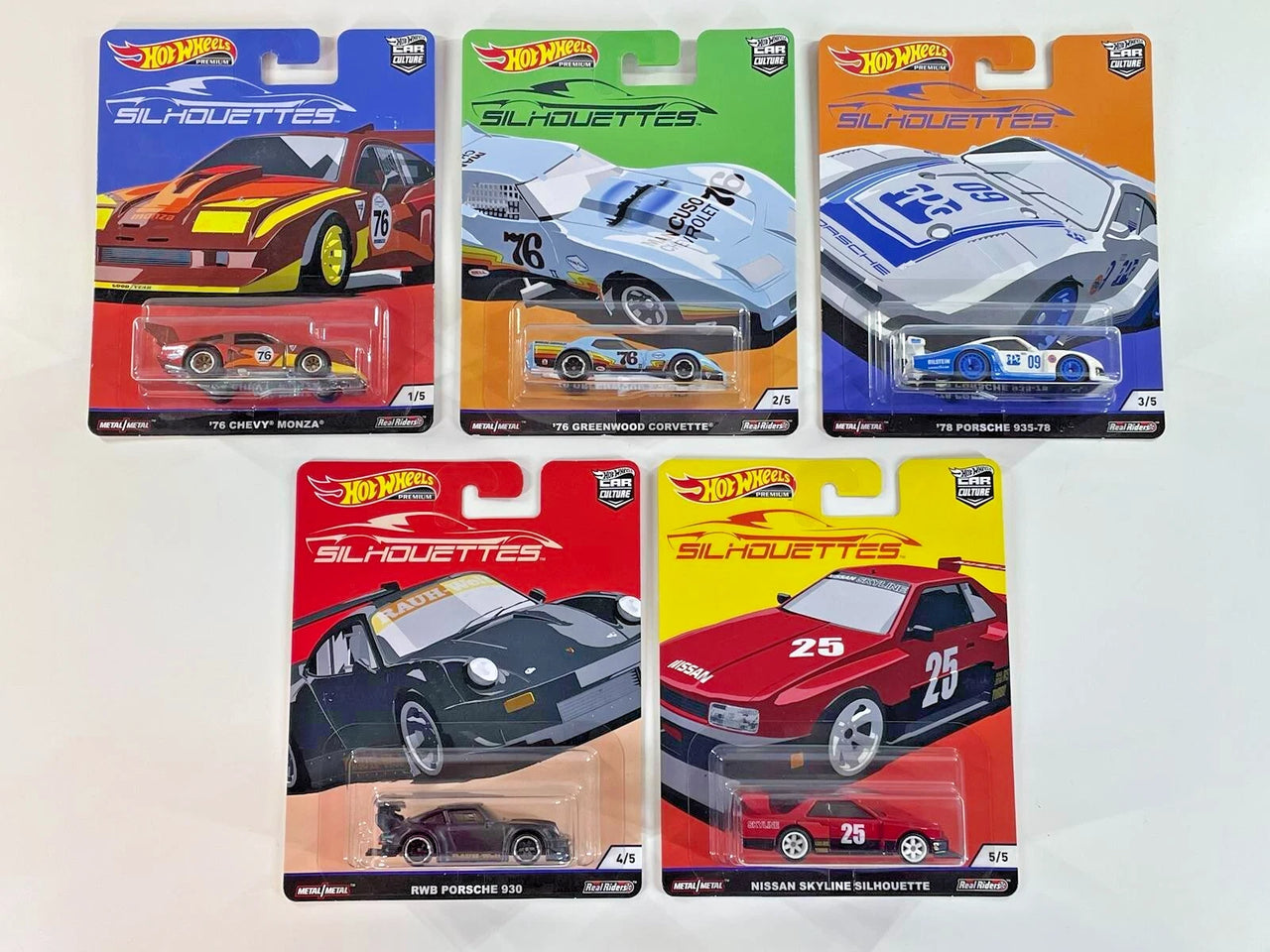 Hot Wheels Premium 1:64 Car Culture Silhouettes Complete Set 1-5
