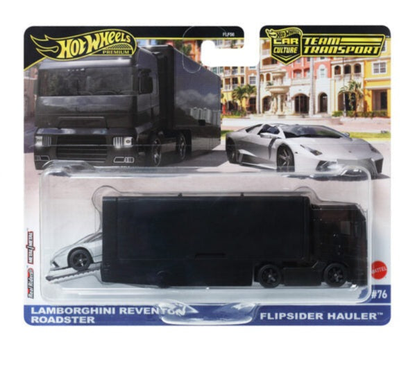 Hot Wheels Premium 1:64 Car Culture Team Transport Lamborghini Reventon Roadster / Flipside Hauler