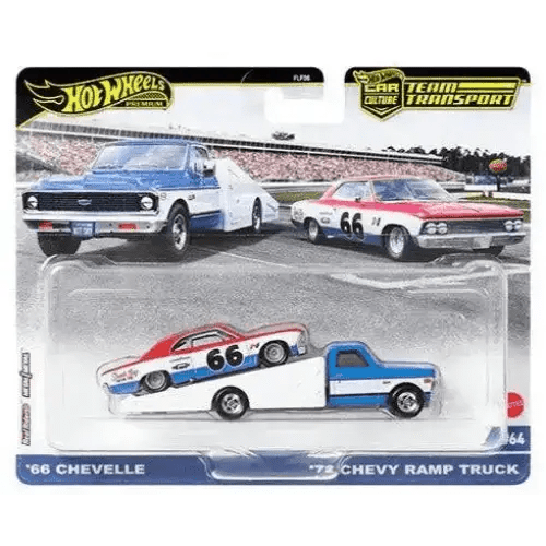 Hot Wheels Premium 1:64 Car Culture Team Transport 66 Chevelle / 72 Chevy Ramp Truck