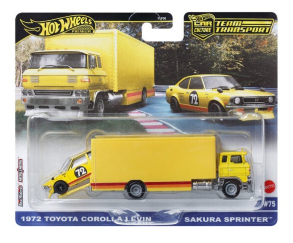 Hot Wheels Premium 1:64 Car Culture Team Transport 1972 Toyota Corolla Levin / Sakura Sprinter