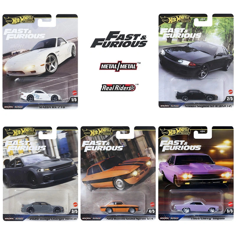 Hot Wheels Premium 1:64 Fast & Furious 2025 Complete Set 1-5