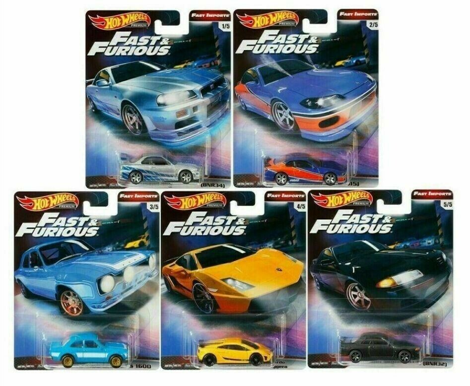 Hot Wheels Premium 1:64 Fast & Furious Fast Imports Complete Set 1-5