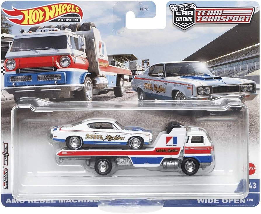 Hot Wheels Premium 1:64 Team Transport AMC Rebel Machine Wide Open