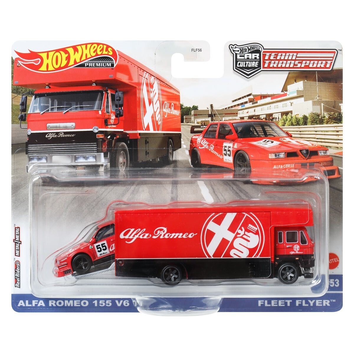 Hot Wheels Premium 1:64 Team Transport Alfa Romeo 155 V6 TI Fleet Flyer