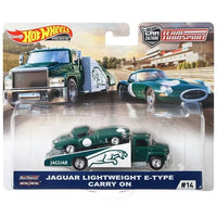 Thumbnail for Hot Wheels Premium 1:64 Team Transport Jaguar Lighweight E-Type Carry On