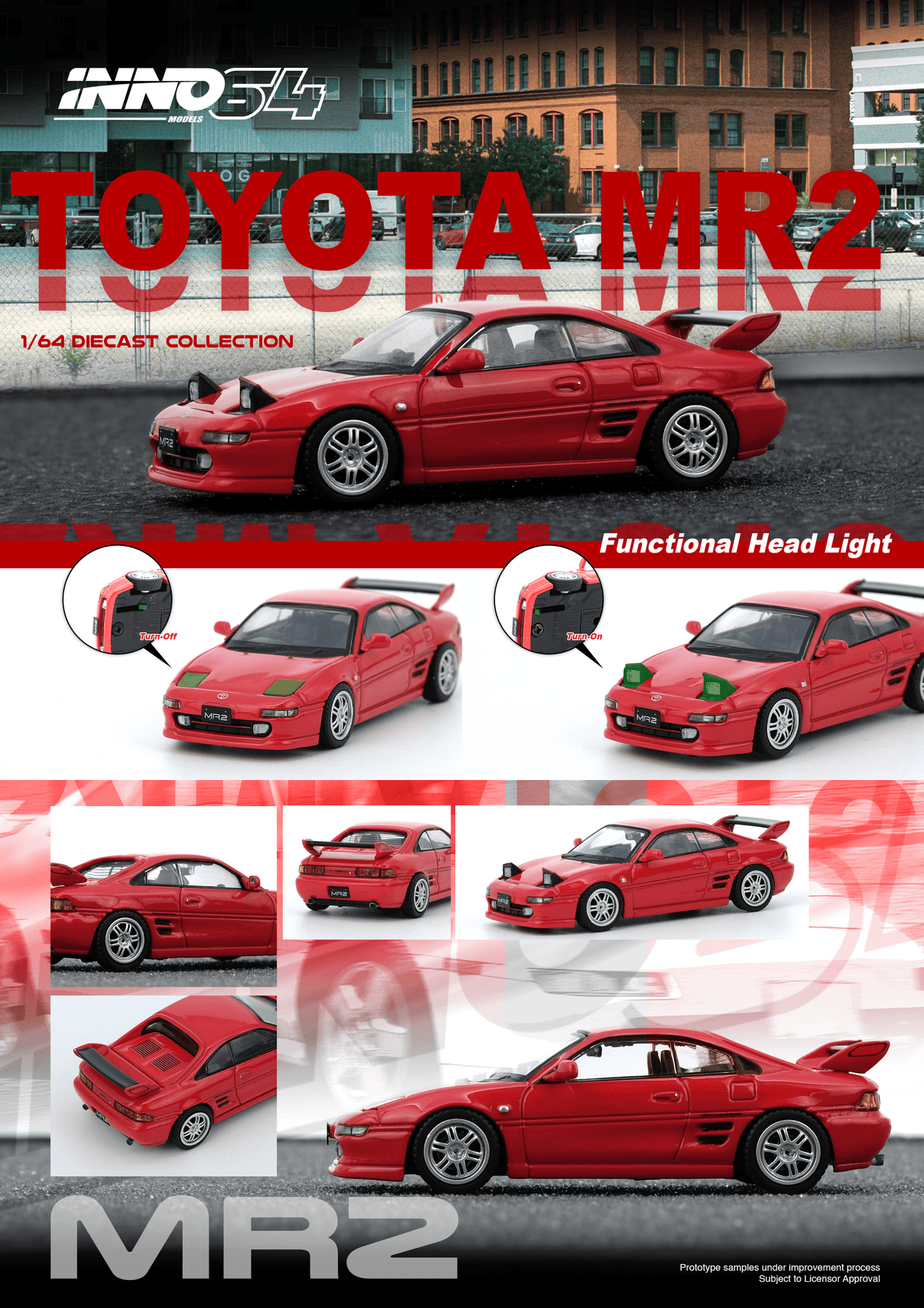 PRE-ORDER INNO64 1:64 Toyota MR2 SW20 Red