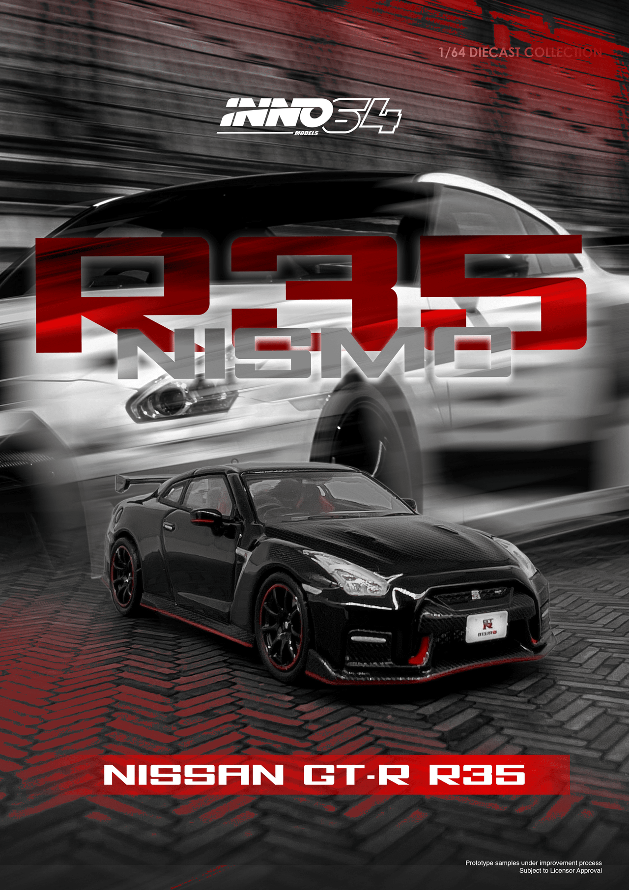 PRE-ORDER INNO64 1:64 Nissan GT-R R35 NISMO Black
