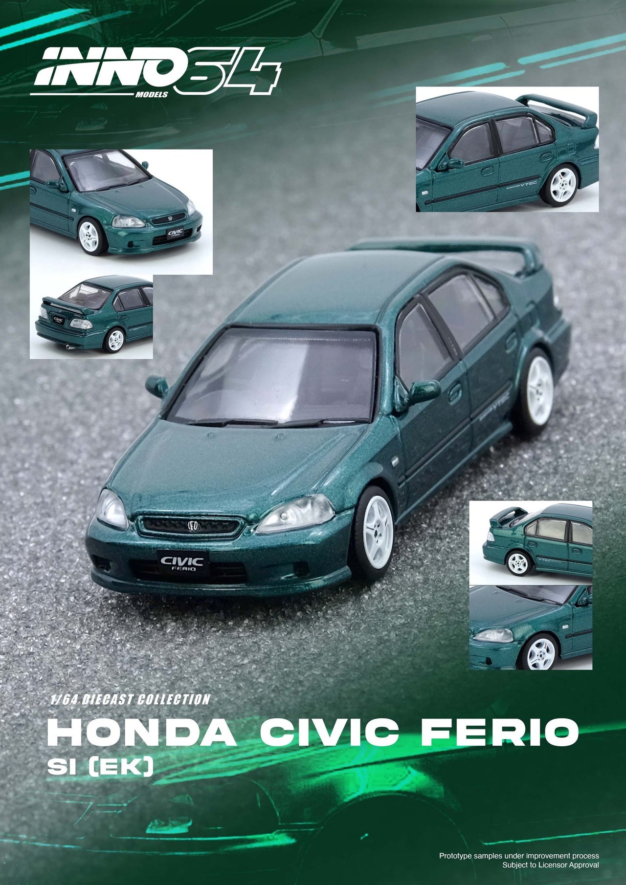 INNO64 1:64 Honda Civic Ferio Si EK Green