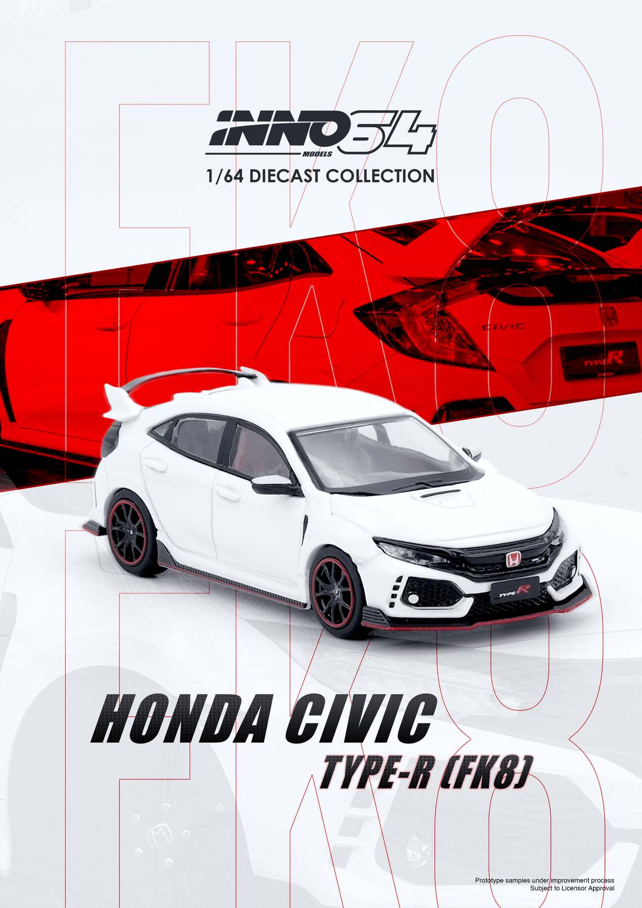 INNO64 1:64 Honda Civic TYPE-R FK8 White