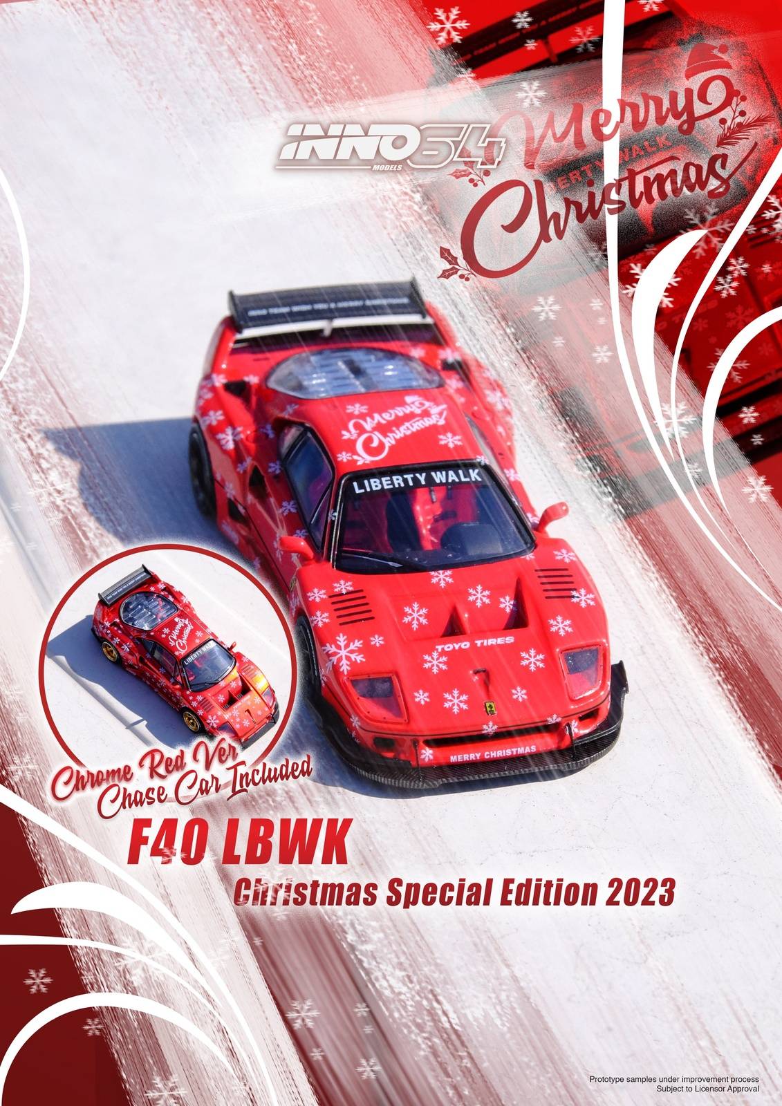 INNO64 1:64 LBWK Ferrari F40 Christmas Special Edition 2023