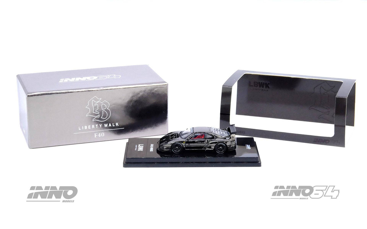 INNO64 1:64 LBWK Ferrari F40 Chrome Black