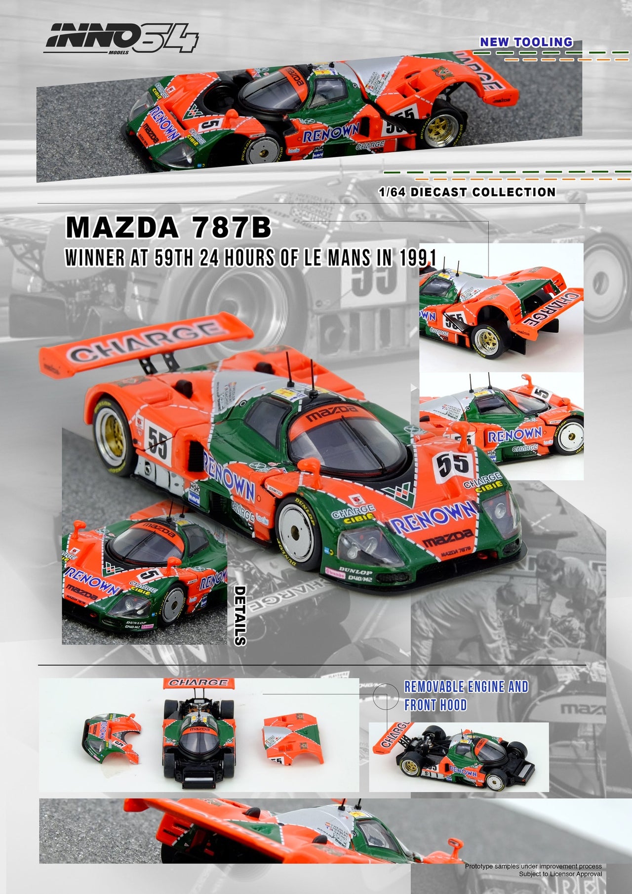 INNO64 1:64 Mazda 787B Winner At 24 Hours Le Mans 1991 *NEW TOOLING*
