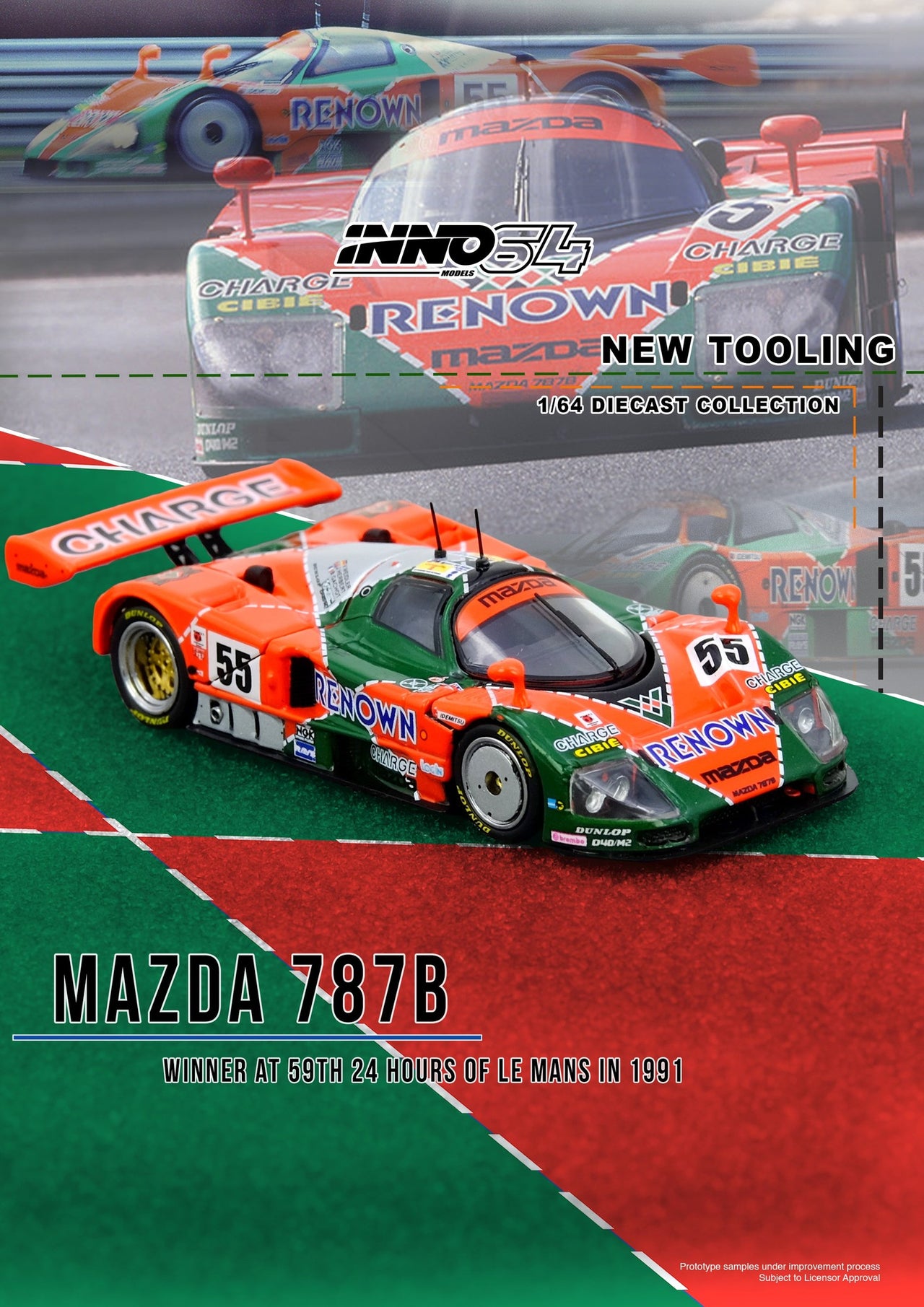 INNO64 1:64 Mazda 787B Winner At 24 Hours Le Mans 1991 *NEW TOOLING*