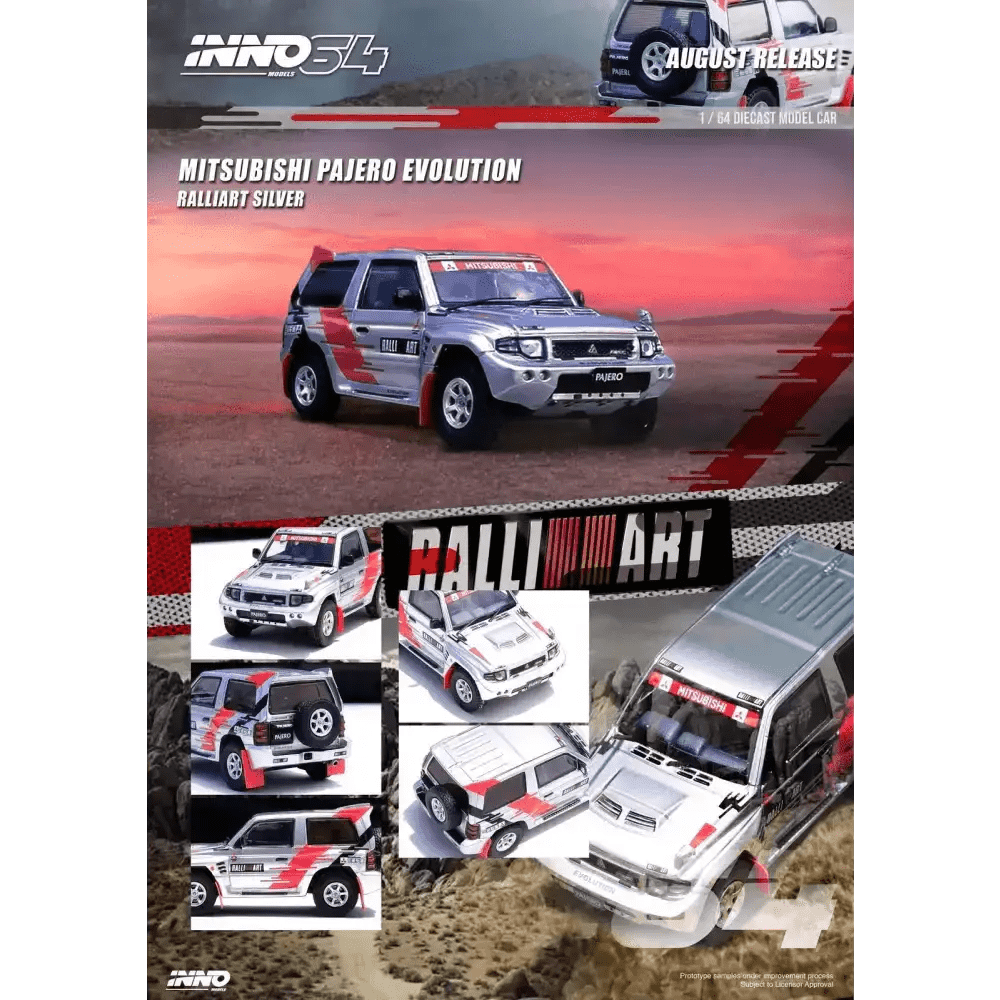 INNO64 1:64 Mitsubishi Pajero Evolution "RALLIART" Silver