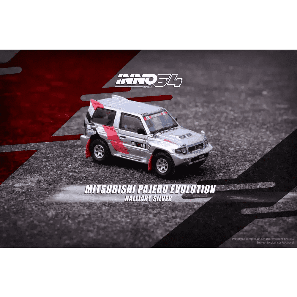 INNO64 1:64 Mitsubishi Pajero Evolution "RALLIART" Silver