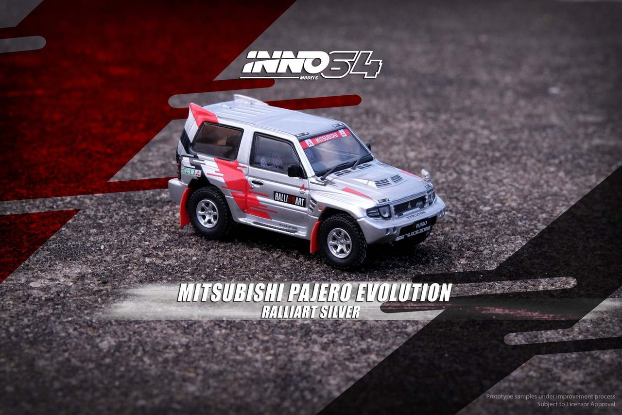 INNO64 1:64 Mitsubishi Pajero Evolution "RALLIART" Silver