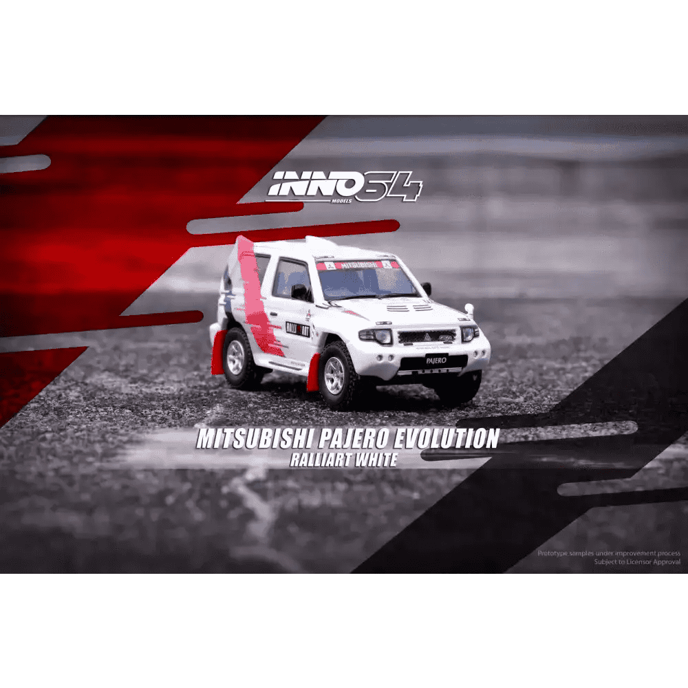 INNO64 1:64 Mitsubishi Pajero Evolution "RALLIART" White