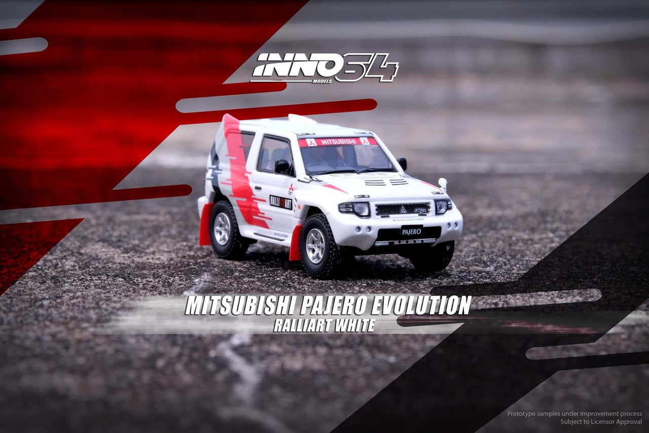 INNO64 1:64 Mitsubishi Pajero Evolution "RALLIART" White