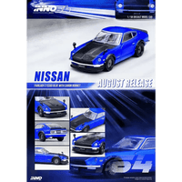 Thumbnail for INNO64 1:64 Nissan Fairlady Z S30 Blue w/ Carbon Hood