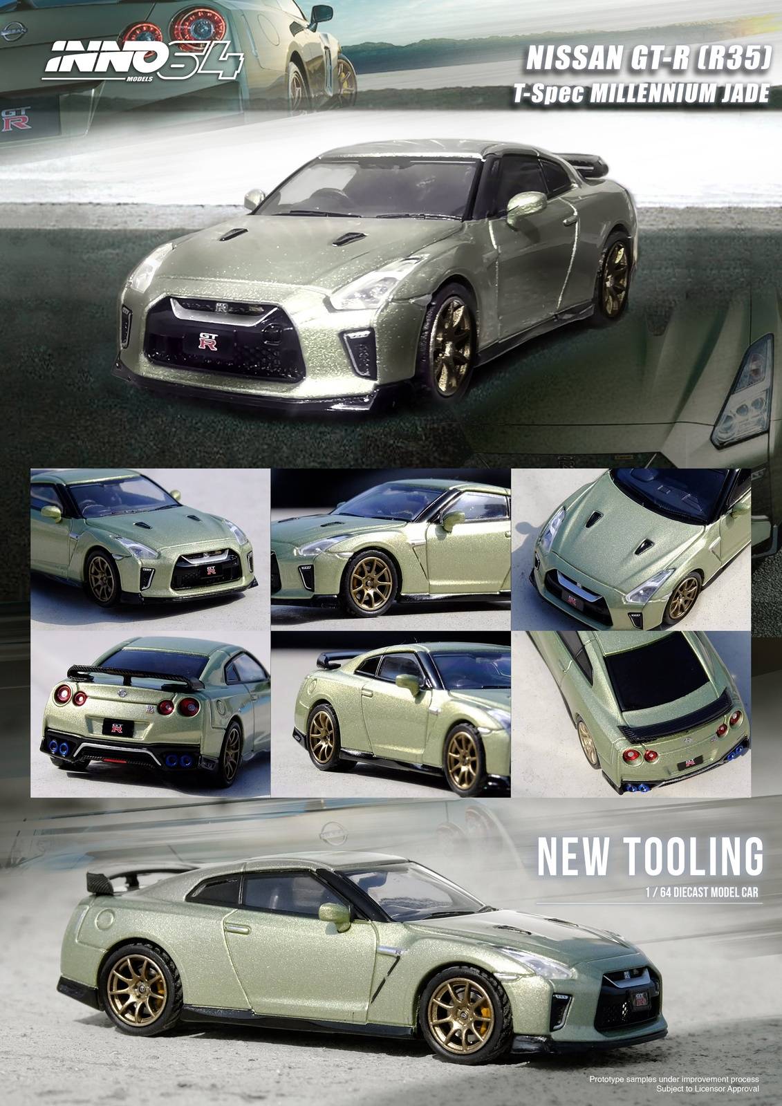 (PRE-ORDER) INNO64 1:64 Nissan GT-R (R35) Millennium Jade "NEW TOOLING"