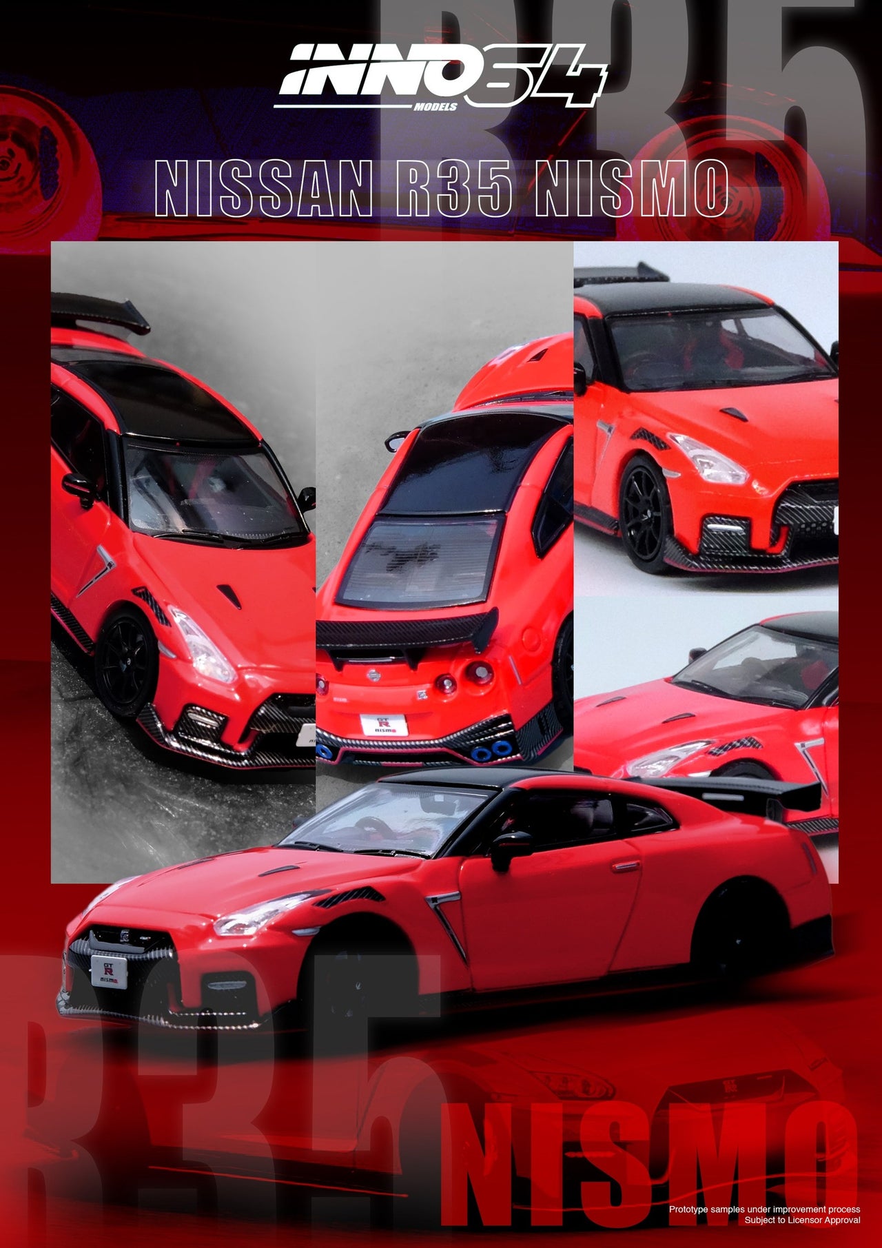 INNO64 1:64 Nissan GT-R R35 NISMO Red