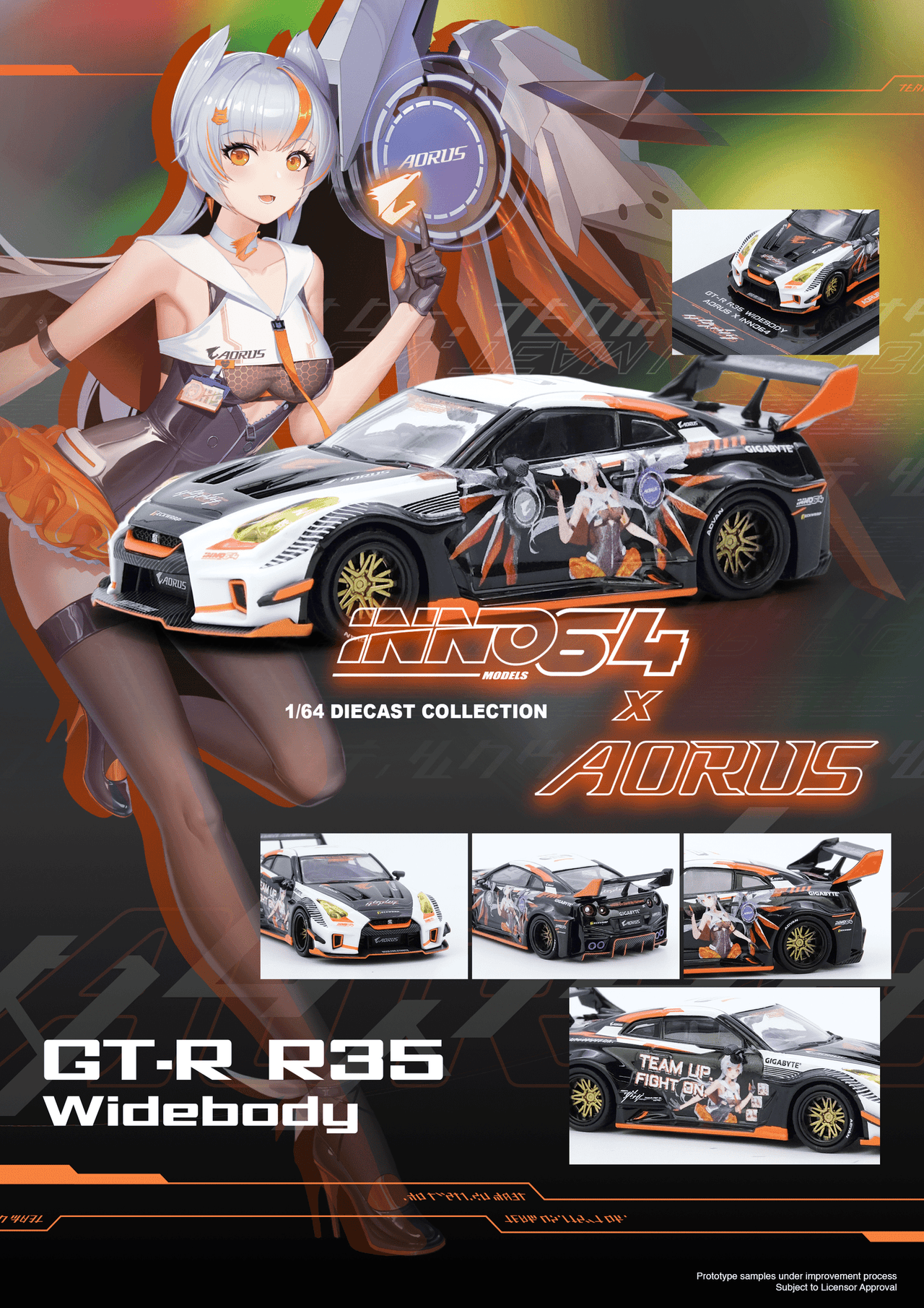 INNO64 1:64 Nissan GT-R R35 WIDEBODY AORUS X INNO64 Event Exclusive