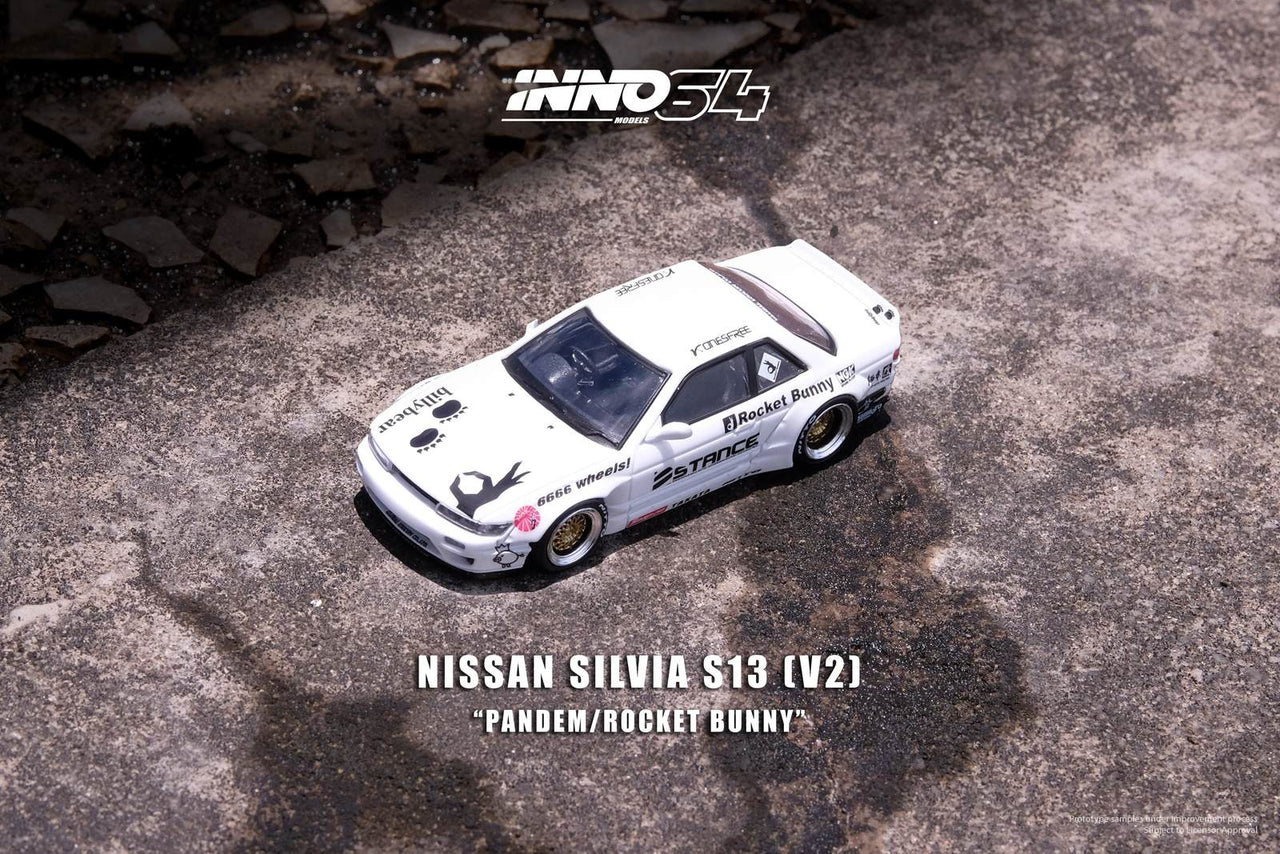 INNO64 1:64 Nissan Silvia S13 V2 Pandem / Rocket Bunny White
