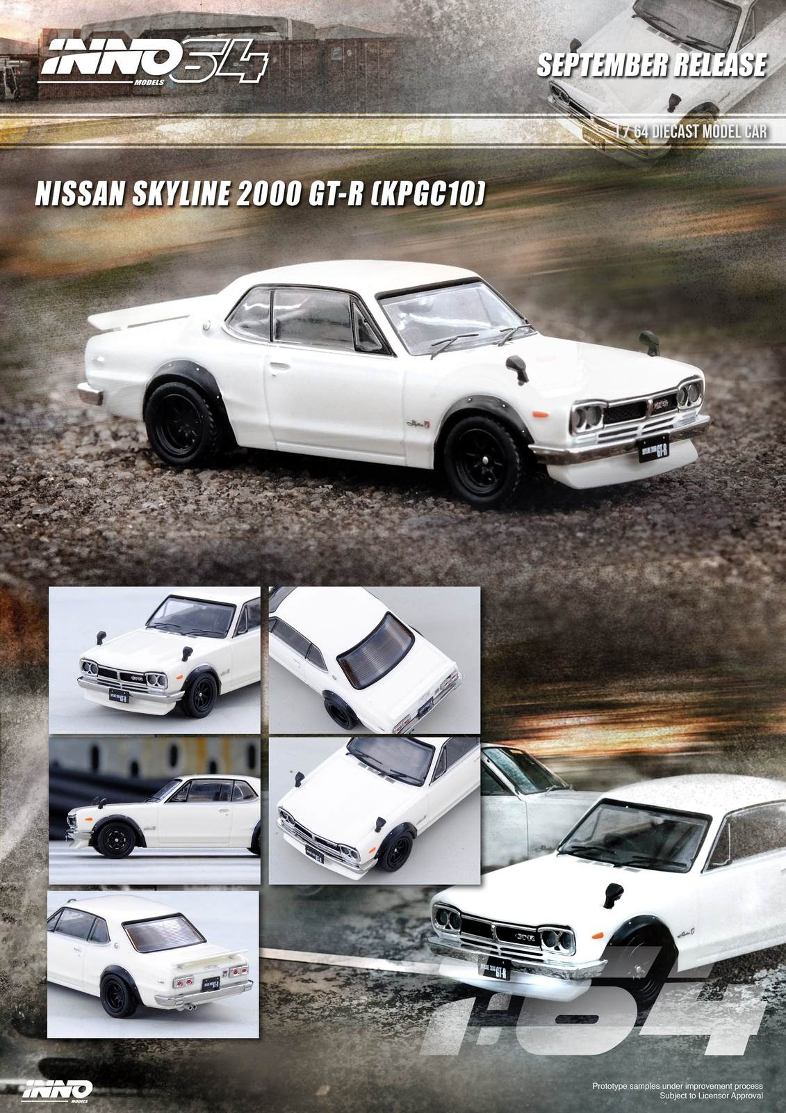 INNO64 1:64 Nissan Skyline 2000 GT-R KPGC10 White