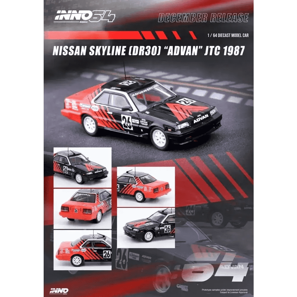 INNO64 1:64 Nissan Skyline 2000 Turbo RS-X DR30 Advan