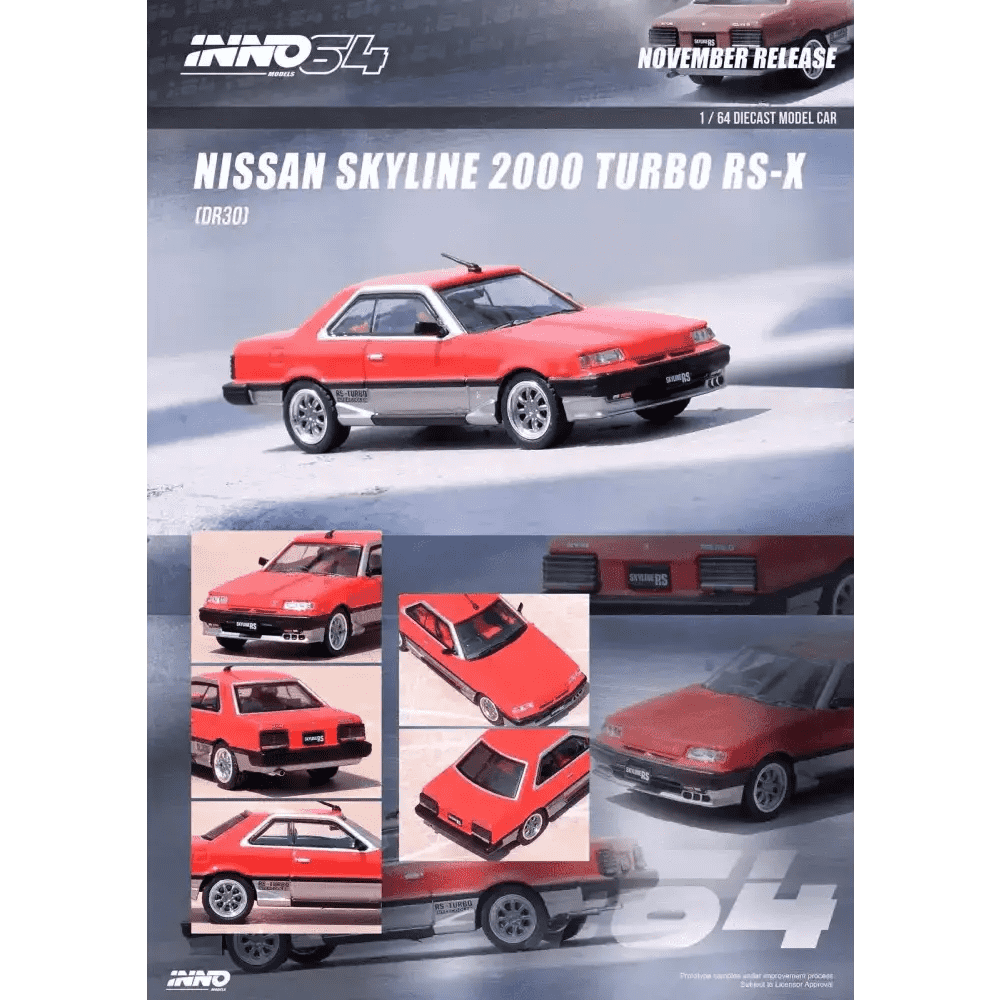 INNO64 1:64 Nissan Skyline 2000 Turbo RS-X DR30 RED