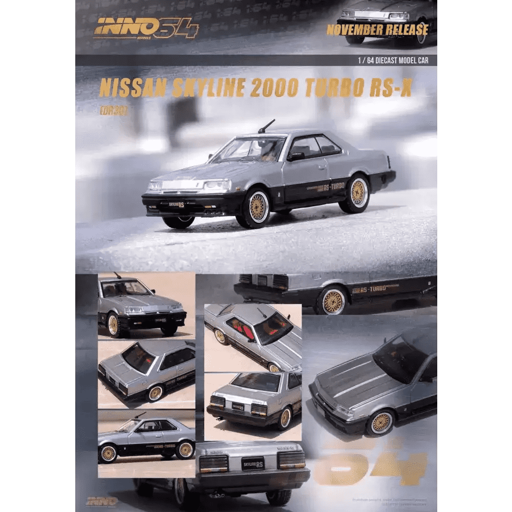 INNO64 1:64 Nissan Skyline 2000 Turbo RS-X DR30 Silver