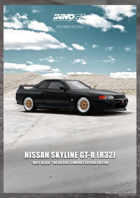 Thumbnail for (PRE-ORDER) INNO64 1:64 Nissan Skyline GT-R (R32) Matt Black The Diecast Company Special Edition