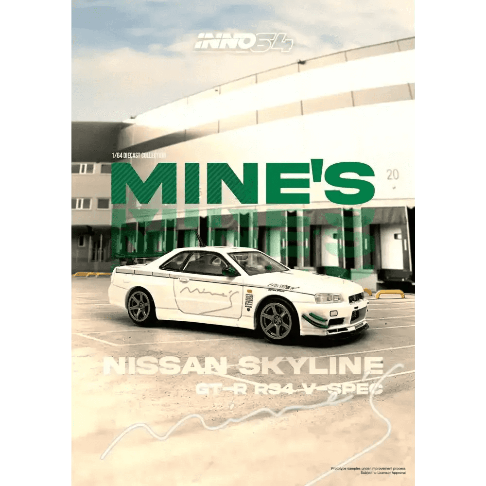 INNO64 1:64 Nissan Skyline GT-R R34 V-SPEC Tuned by "MINE'S"